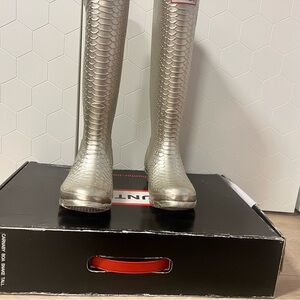 Carnaby Boa Snake Tall Boots - Gold